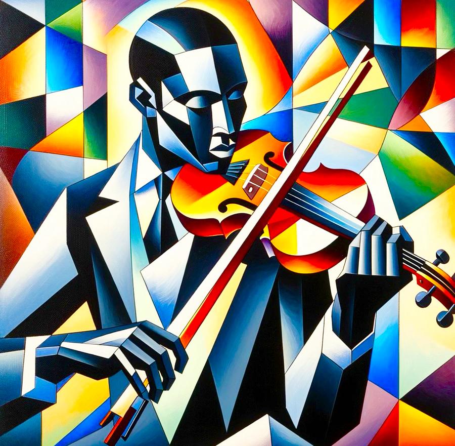 Violinist  Painting by Emeka Okoro