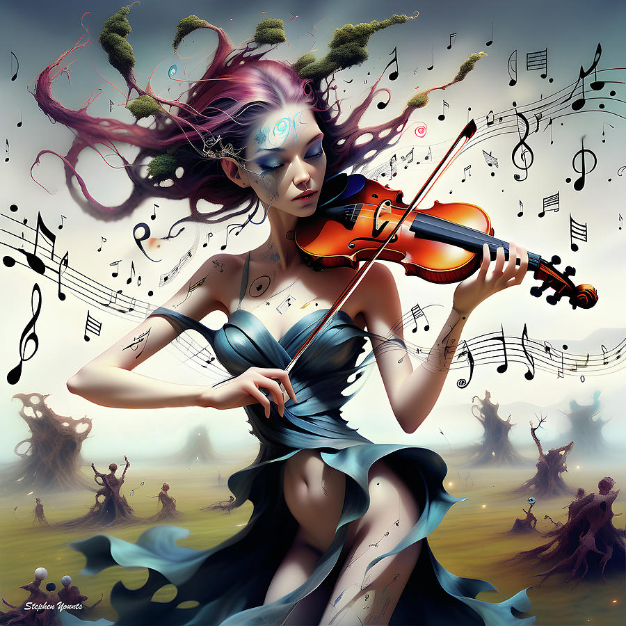 Violinist Digital Art by Stephen Younts