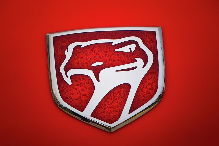Car Photograph - Viper Badge on Red by Mike Martin