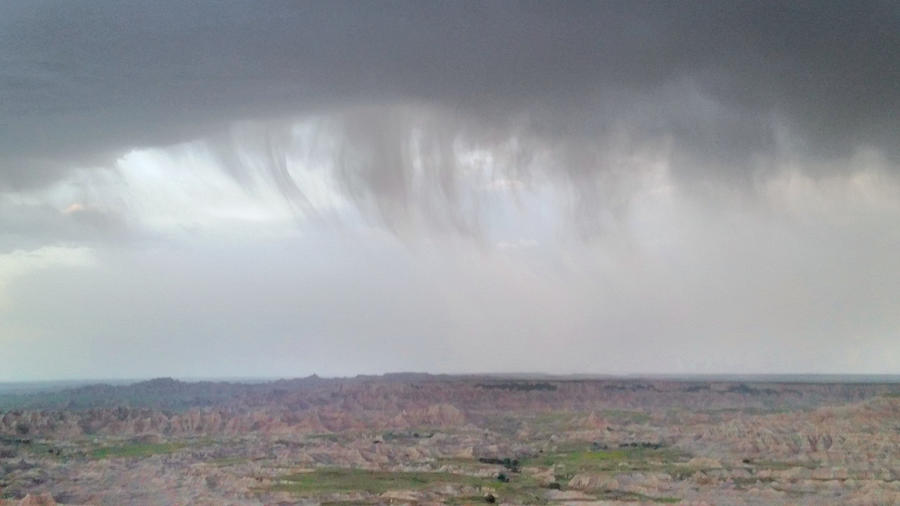Virga in the Badlands  Photograph by Ally White