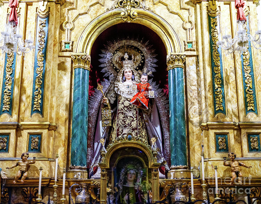 Virgen del Carmen at Church of Santos Martires Malaga Photograph by John Rizzuto