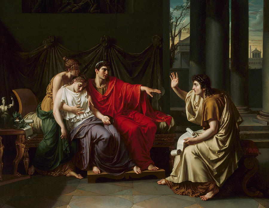 Virgil Reading the Aeneid to Augustus, Octavia, and Livia Painting by Jean-Baptiste Wicar