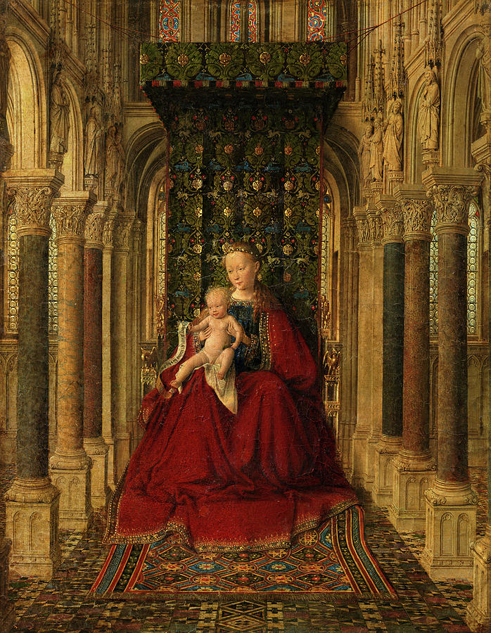 Virgin and Child, Dresden Triptych Painting by Jan van Eyck | Pixels