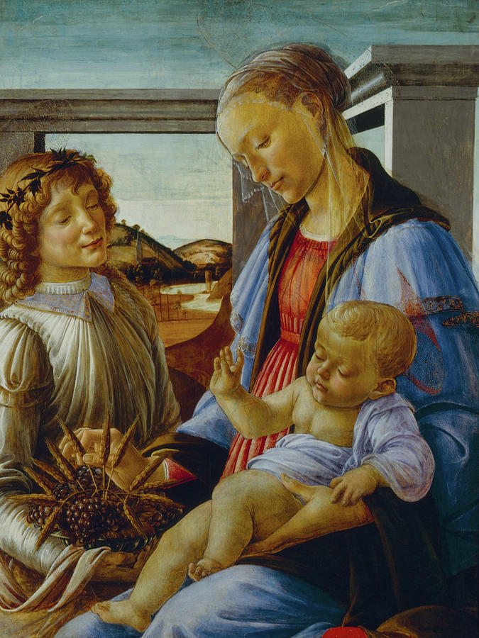Madonna Painting - Virgin and Child with an Angel by Sandro Botticelli