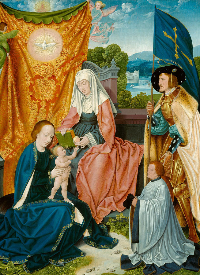 Virgin and Child with Saint Anne, Saint Gereon, and a Donor Painting by Bartholomaus Bruyn the Elder