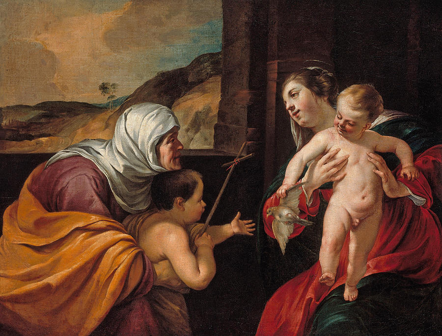 Virgin and Child with Saint Elizabeth and the Infant Saint John the Baptist  Painting by Jacques Blanchard