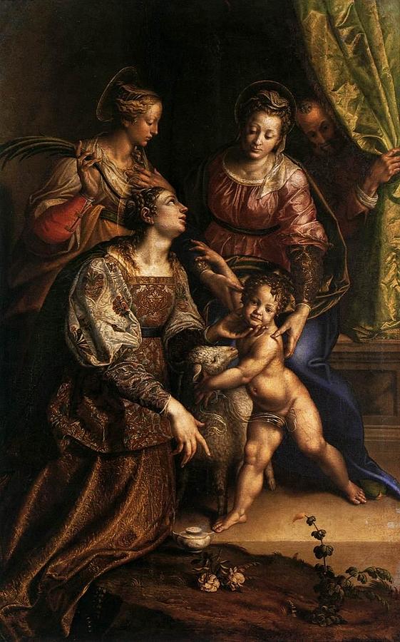 With Painting - Virgin and Child with Saints by Antonio Campi