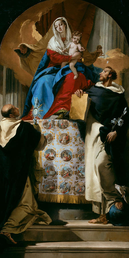 Virgin and Child with Saints Dominic and Hyacinth Painting by Giovanni Battista Tiepolo