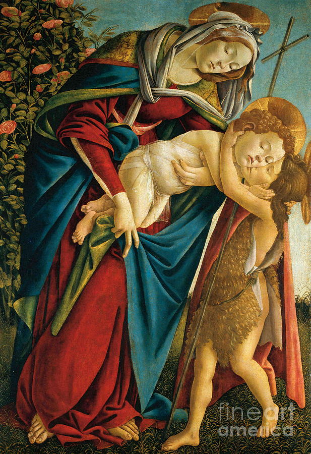 Virgin and Child with the Young St. John Painting by Sandro Botticelli
