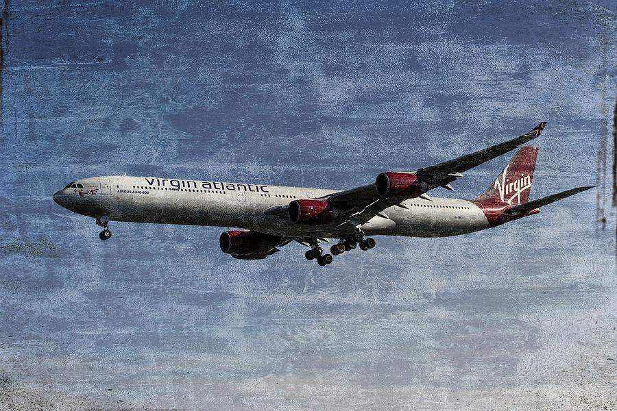 Virgin Atlantic Airbus A340 Metal Texture Photograph