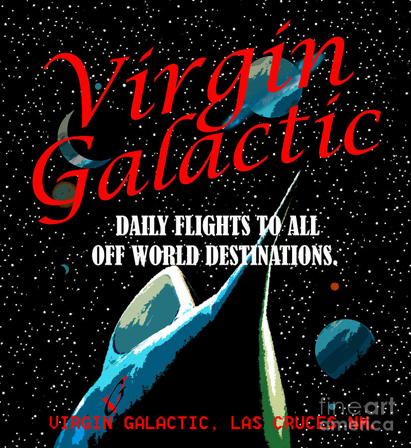 Virgin Galactic future travel add  Mixed Media by David Lee Thompson