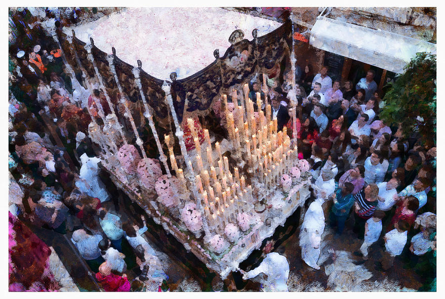 Virgin holy week procession - digital photo manipulation Photograph by Thepalmer