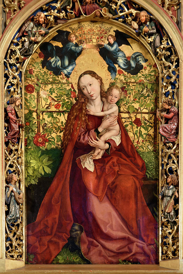 Madonna Photograph - Virgin in the Rose Bush by Martin Schongauer in Colmar by RicardMN Photography