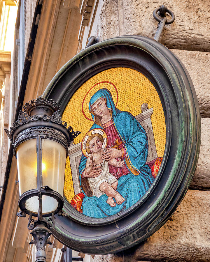 Virgin Mary aedicula on Palazzo Grazioli  Photograph by Fabrizio Troiani