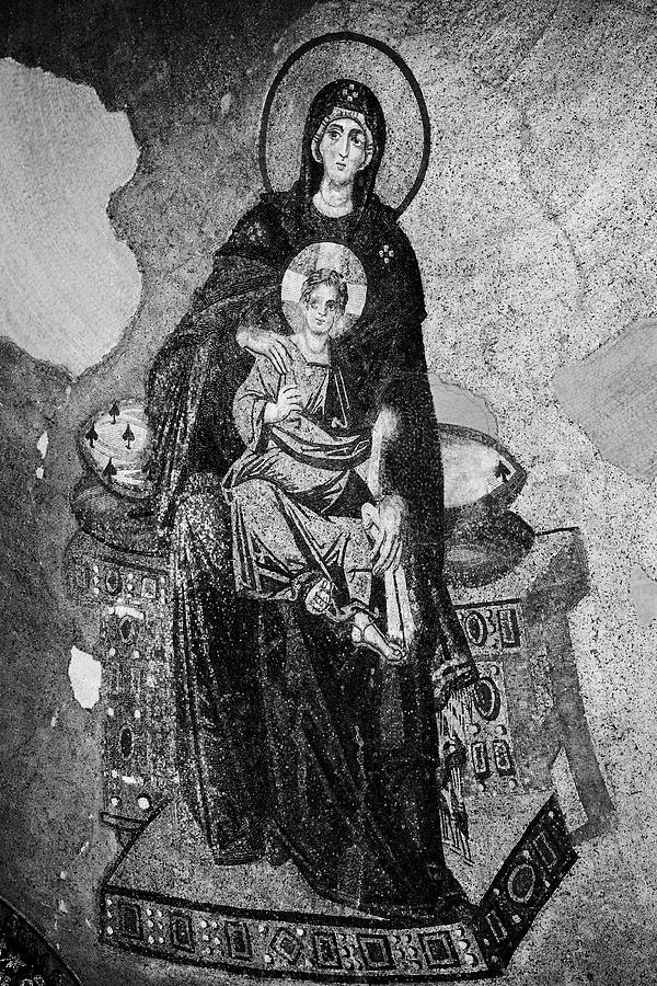 Virgin Mary And Jesus Byzantine Mosaic Photograph by Artur Bogacki