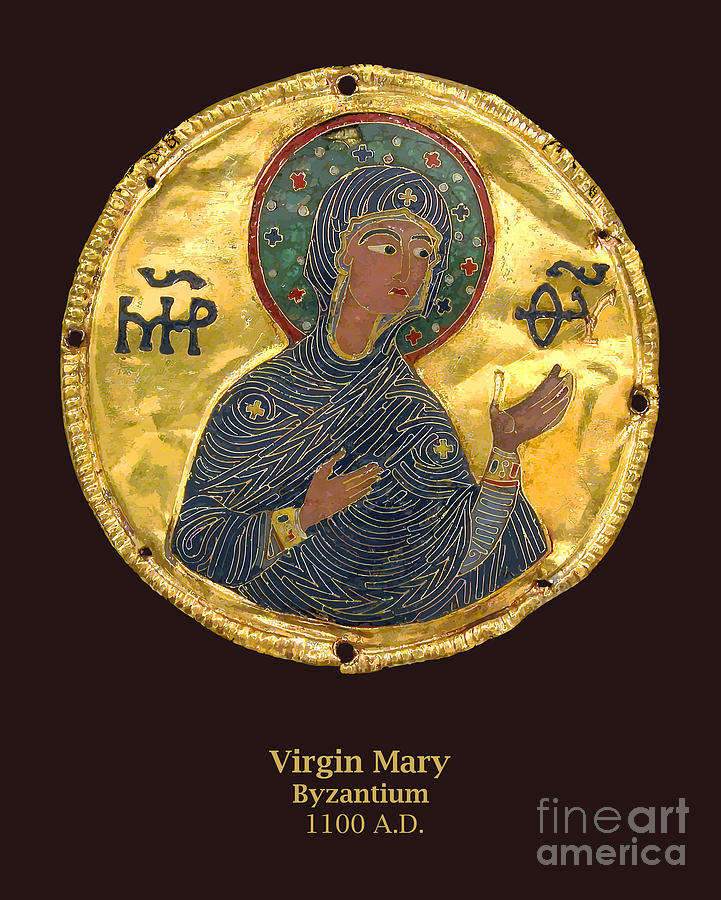 Virgin Mary Gold Medallion - Byzantium - 1100 AD Photograph by Gary Whitton
