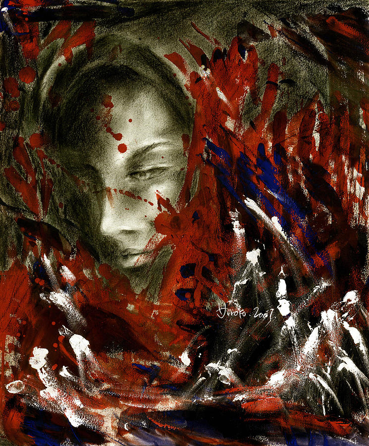 Blood Painting - Virgin Mary by Hiroko Sakai