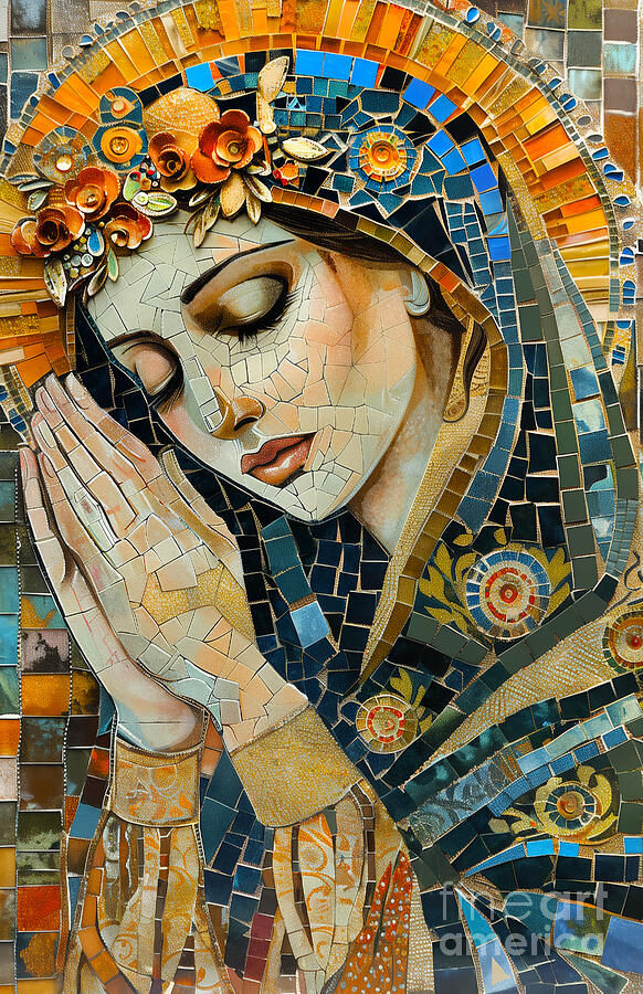 Virgin Mary Mosaic Series Digital Art by Carlos Diaz