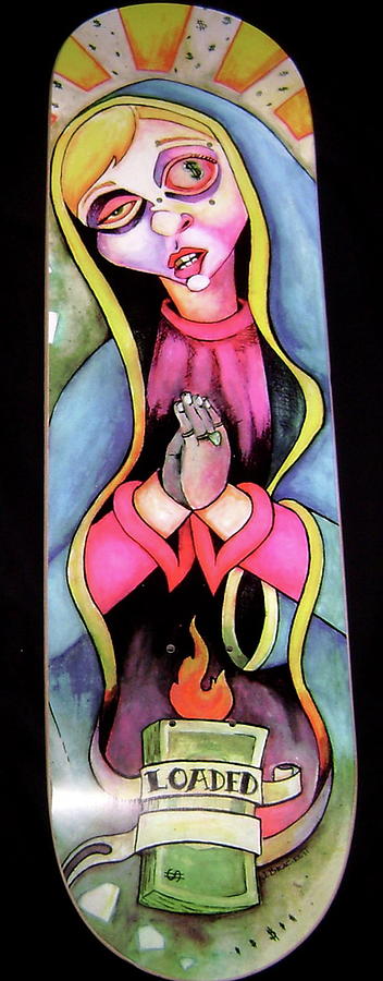 Virgin Mary Skate Deck Digital Art by Jennifer Le Roy - Pixels
