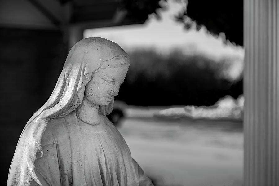 Virgin Mary Statue Black and White Photograph by Tony Colvin - Fine Art ...