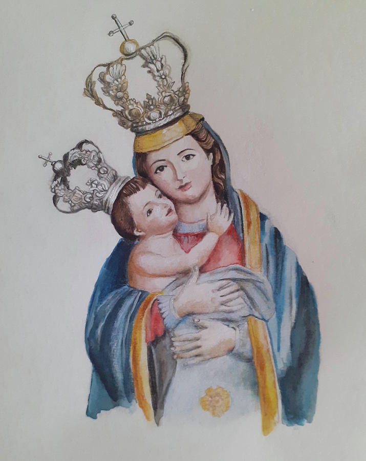 Virgin of Belen Drawing by Carolina Prieto Moreno