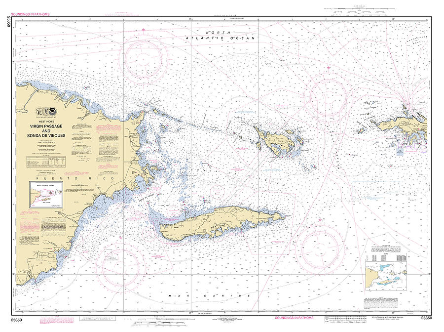 Virgin Passage And Sonda De Vieques Puerto Rico, Noaa Chart 25650 ...