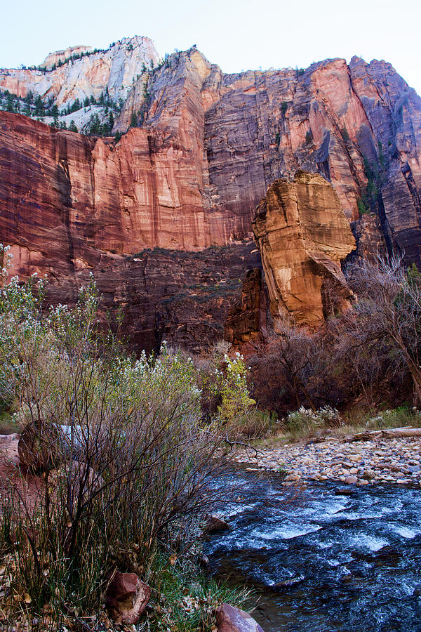 Virgin River in Temple of Sinawava in Zion Canyon in Zion National Park ...