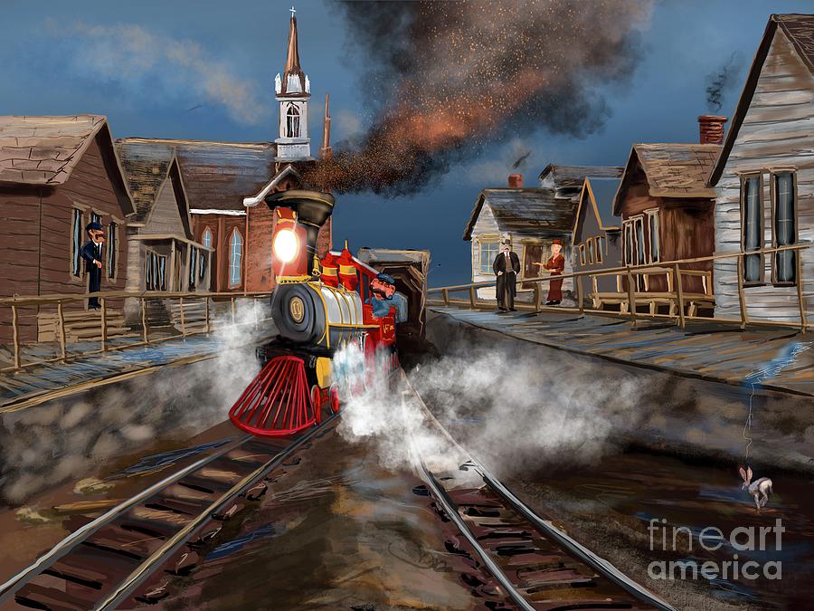 Virginia and Truckee Approaches the Freight Depot II Digital Art by Doug Gist