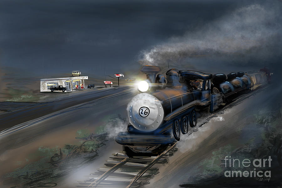 Virginia and Truckee Engine 26 Digital Art by Doug Gist