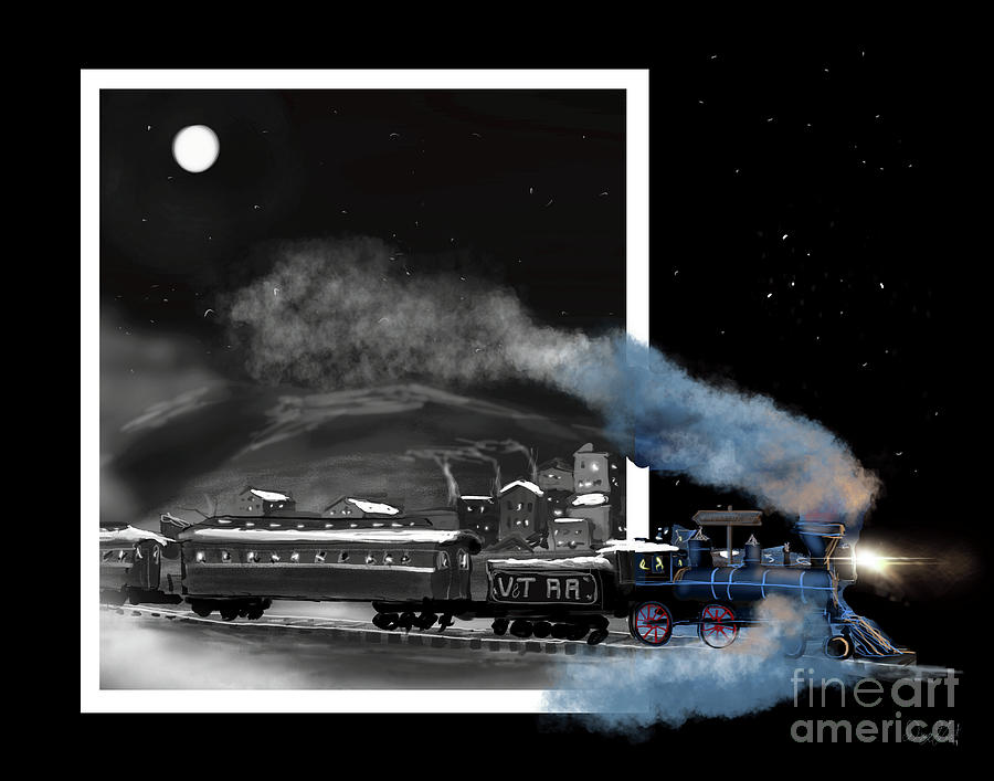 Virginia and Truckee Railroad Leaving Virginia City 1879 Digital Art by Doug Gist