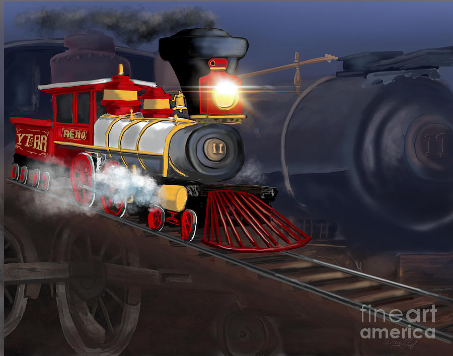 Virginia and Truckee Railroad Reno No 11 Rises from the Ashes Digital Art by Doug Gist