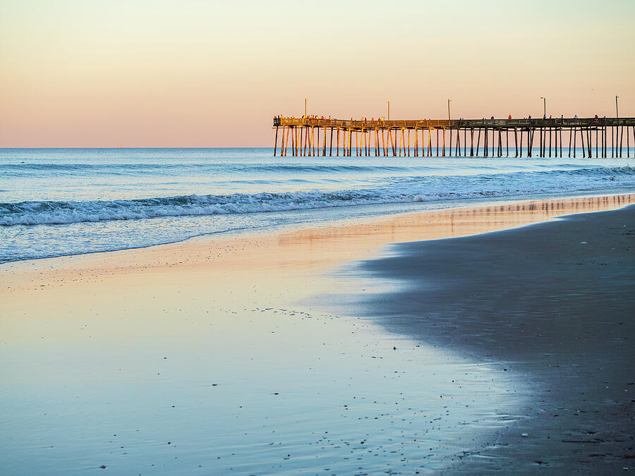 Virginia Beach Fishing Pier at Sunset Photograph by Rachel Morrison Virginia Beach Fishing Pier at Sunset Photograph by Rachel Morrison