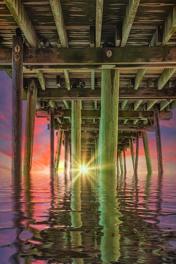 Virginia Beach Pier Sunrise Photograph by Susan Candelario