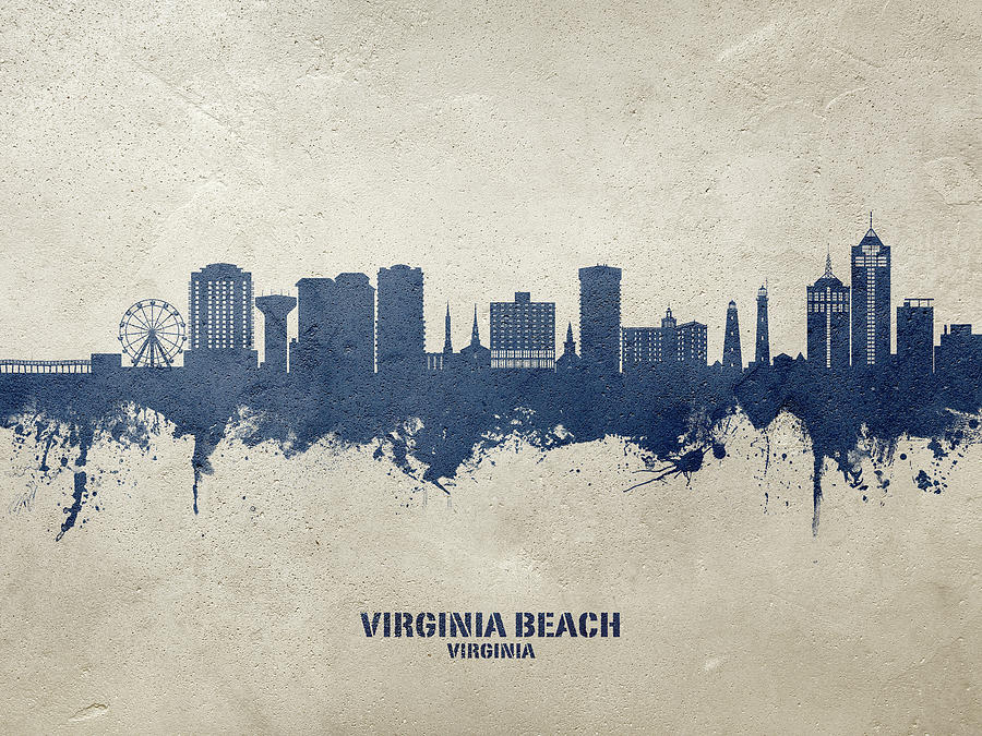Virginia Beach Virginia Skyline #15 Digital Art by Michael Tompsett