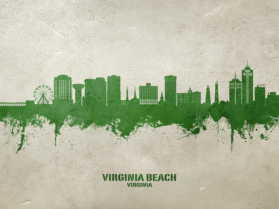 Virginia Beach Virginia Skyline #16 Digital Art by Michael Tompsett