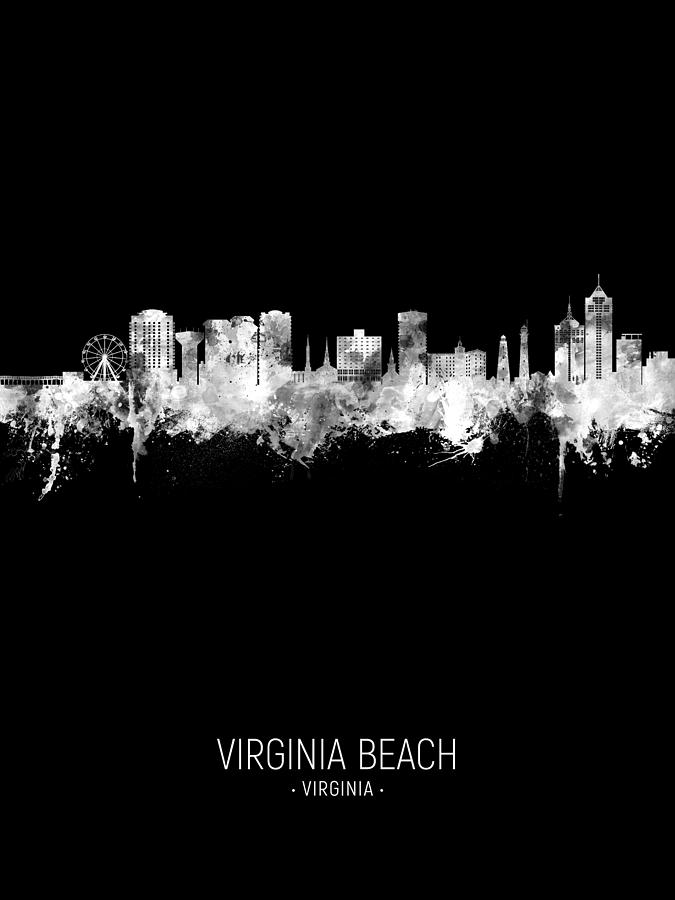 Virginia Beach Digital Art - Virginia Beach Virginia Skyline #31 by Michael Tompsett
