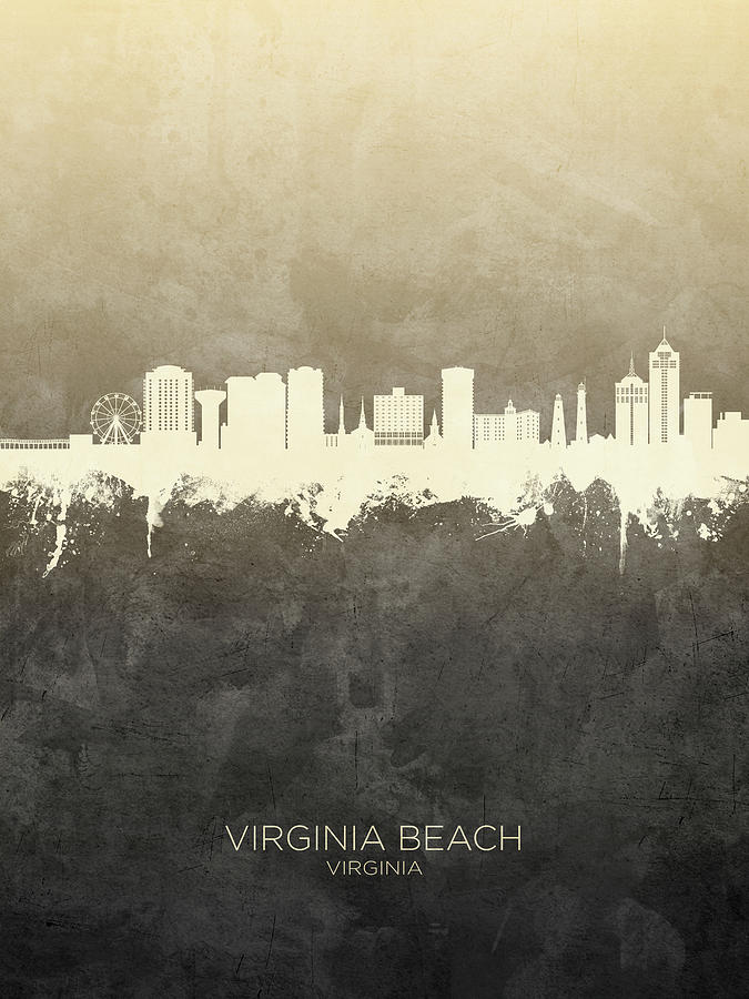 Virginia Beach Digital Art - Virginia Beach Virginia Skyline #40 by Michael Tompsett