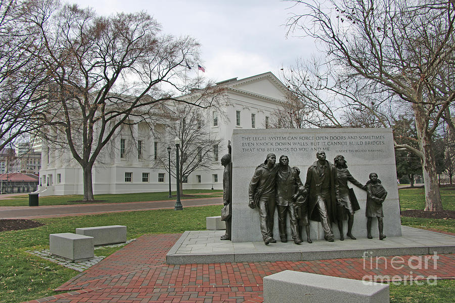 Virginia Civil Rights Monument at Virginia State Capitol 7976 Photograph by Jack Schultz