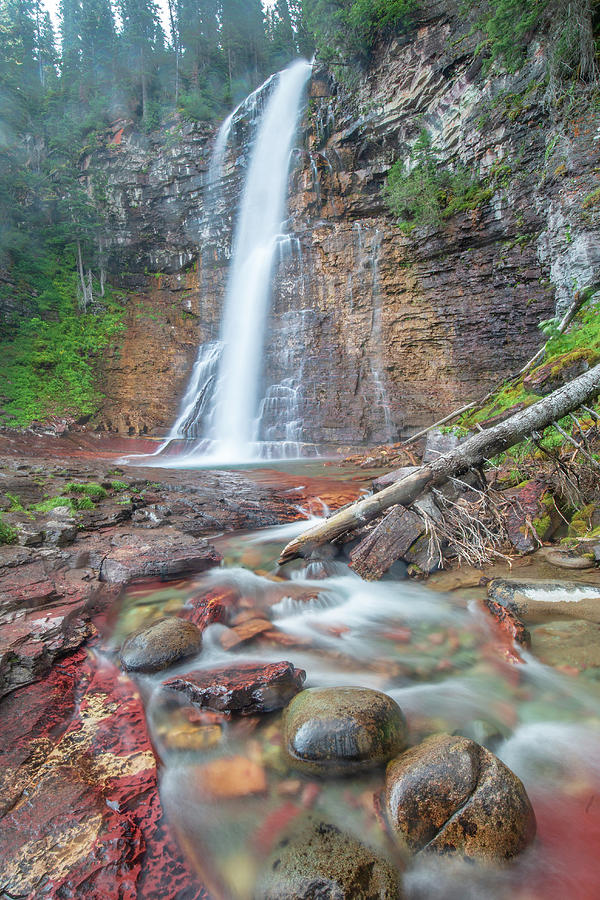 Virginia Falls  Vertical View Photograph by Jack Bell