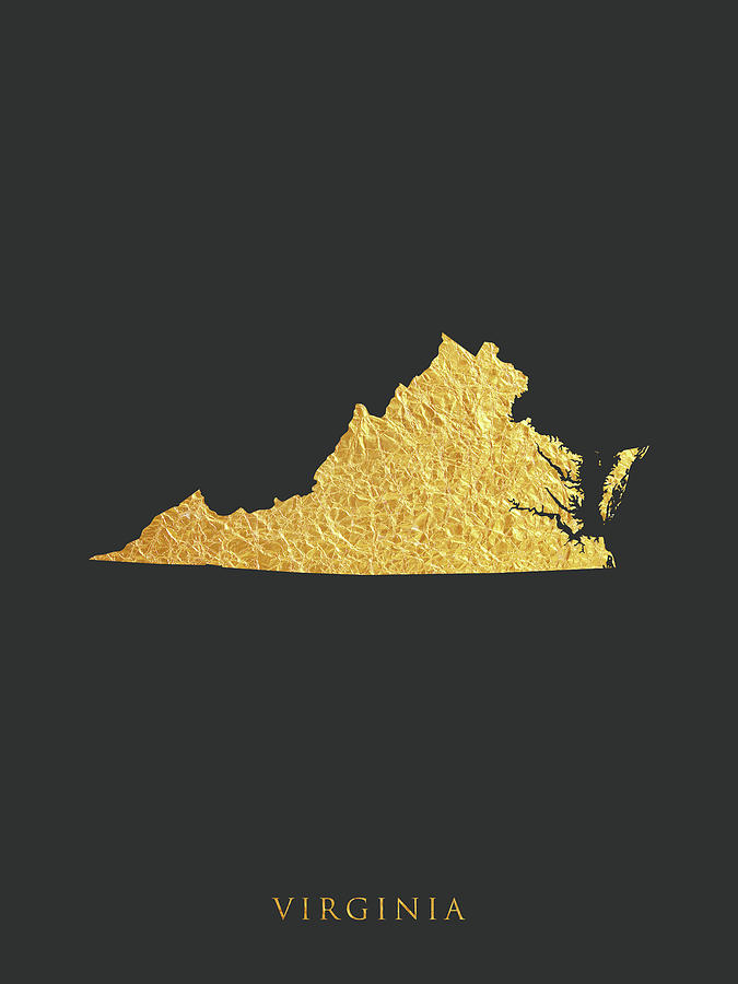 Virginia Gold Map #14 Digital Art by Michael Tompsett