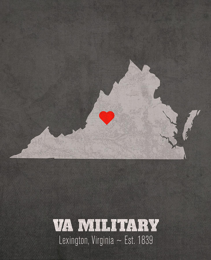 Lexington Mixed Media - Virginia Military Institute Lexington Virginia Founded Date Heart Map by Design Turnpike