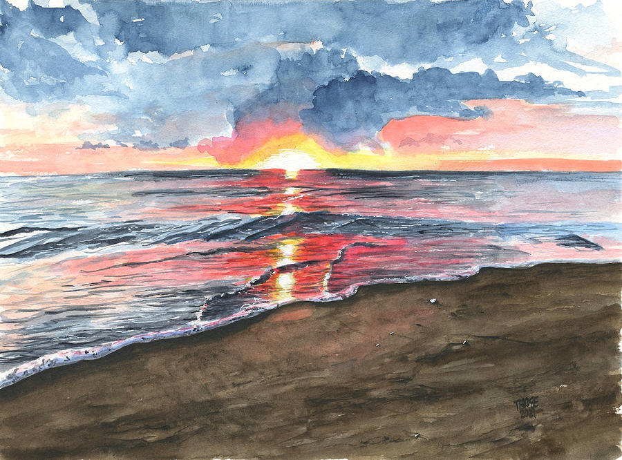 Virginia Sunrise On The Beach Painting