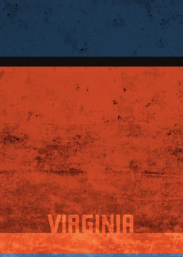 Sports Mixed Media - Virginia Team Colors College University Distressed Retro Sports Poster Series by Design Turnpike
