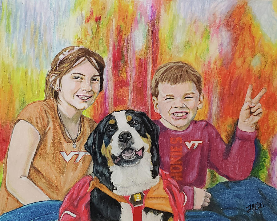 Virginia Tech Family Painting by Jean Haynes
