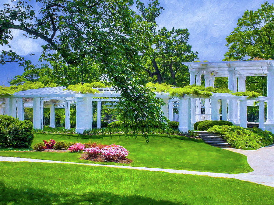 Virginia-Wooden Structures at Arlington House Gardens Painting by Chic ...