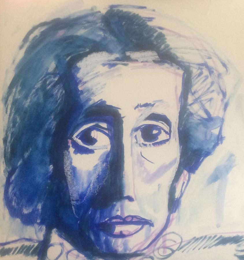 Virginia Woolf in Blue Painting by Cheri Read Long | Pixels