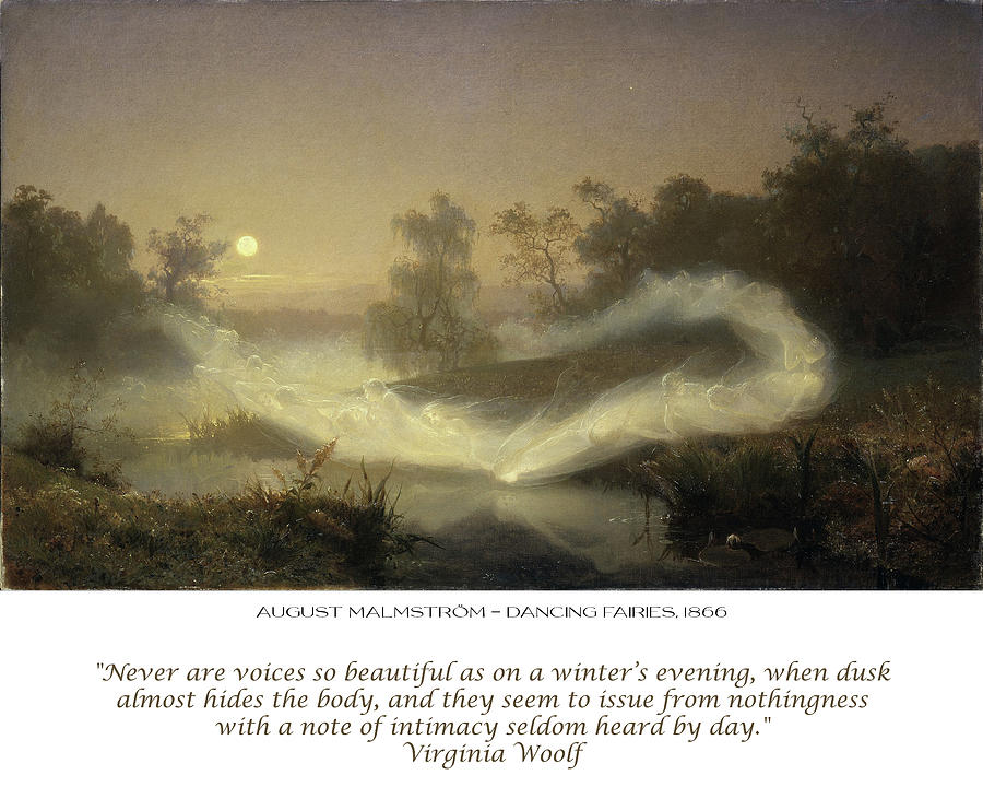 Virginia Woolf Quote - August Malmstrom Dancing Fairies Photograph by Georgia Clare
