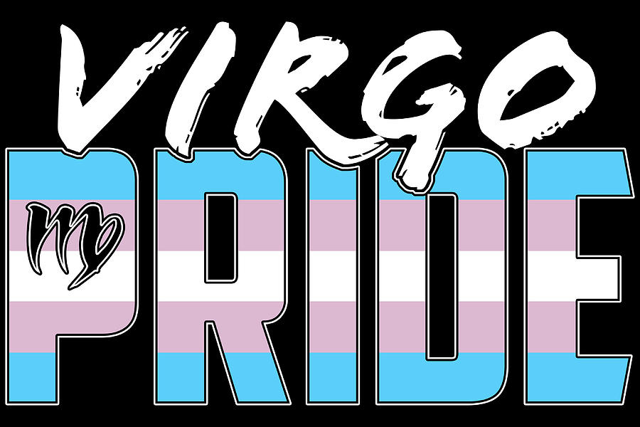 Virgo Transgender Pride Flag Zodiac Sign Digital Art by Patrick Hiller