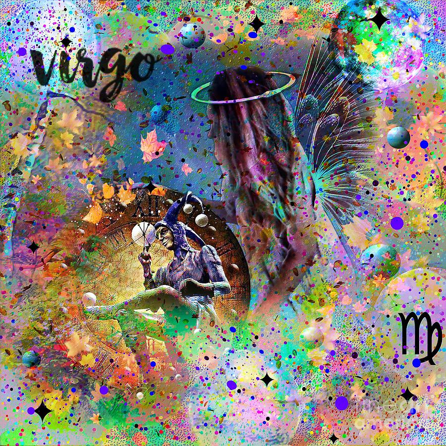 Virgo Zodiac Art Mixed Media by Lauries Intuitive