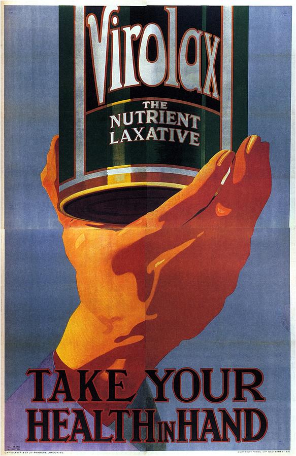 Virolax - The Nutrient Laxative - Take Your Health In Hand -  Vintage Advertising Poster Digital Art